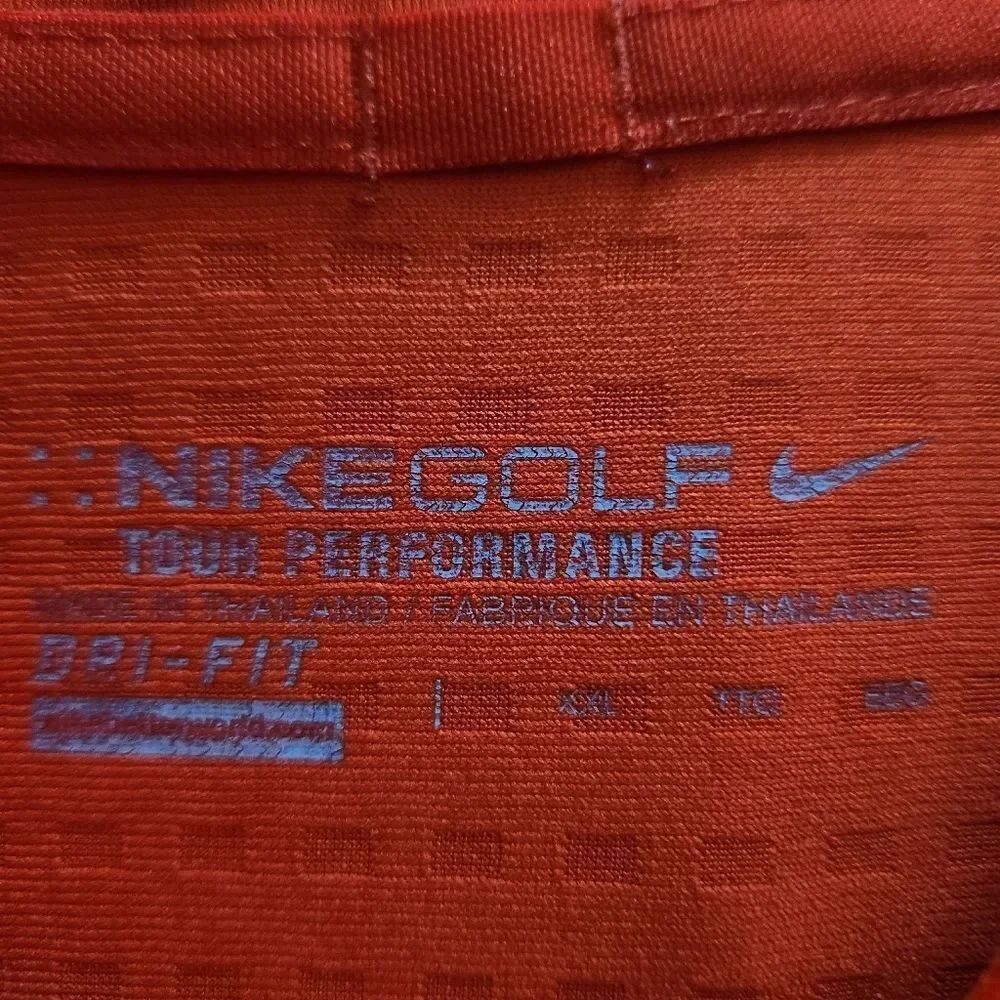 Nike Golf Tour Performance Mens Short Sleeve Orange Polo Size XXL